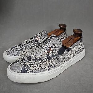 Tory Burch Womens Shoes Sz 10.5 Huarache Weave Snakeskin Leather Slip On Sneaker